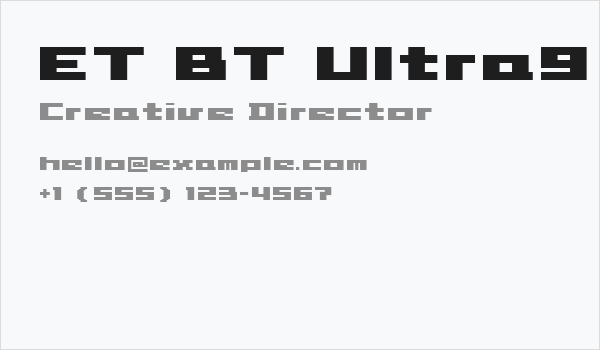 ET BT Ultra9 Business Card