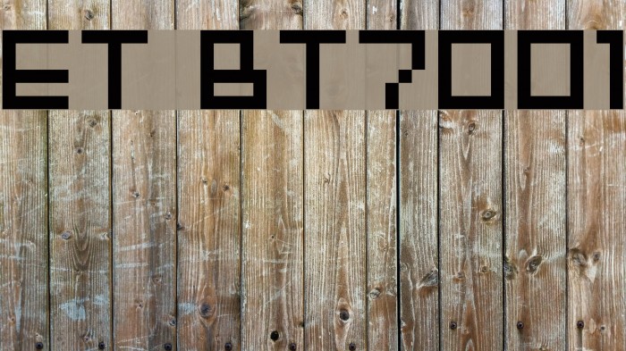 ET BT7001 Font examples