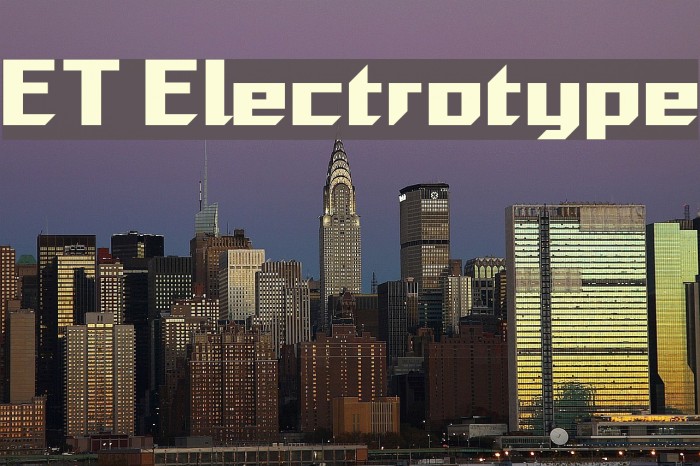 ET Electrotype Font examples