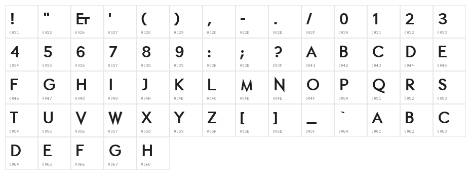 ETH Black Character Map