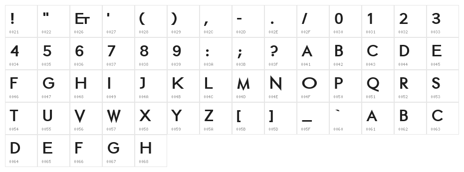 ETH Large Expanded Black Character Map