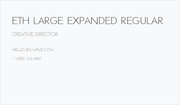 ETH Large Expanded Regular Business Card