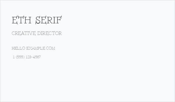 ETH Serif Business Card