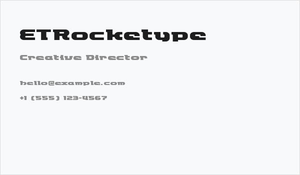 ETRocketype Business Card