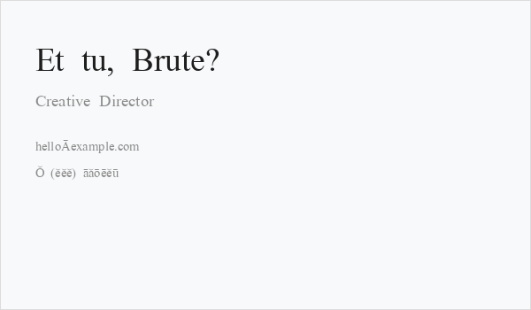 Et tu, Brute? Business Card