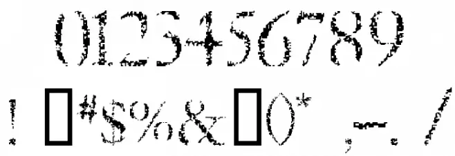 Etched Font OTHER CHARS