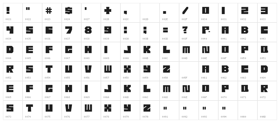 EtcherSkesch Inverse Character Map