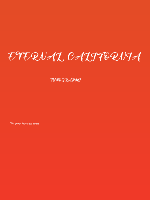 Eternal California Poster