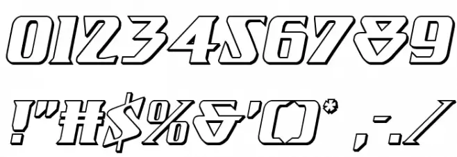 Eternal Knight 3D Italic Font OTHER CHARS