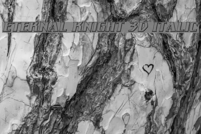 Eternal Knight 3D Italic Font examples