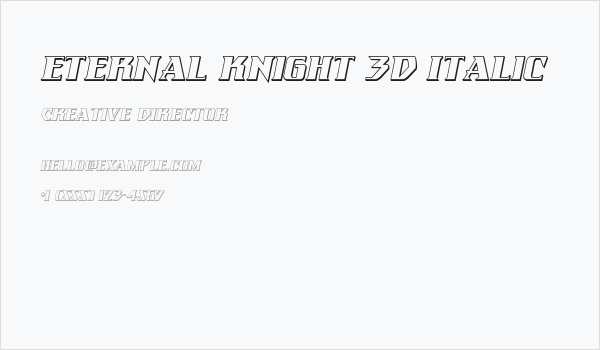 Eternal Knight 3D Italic Business Card