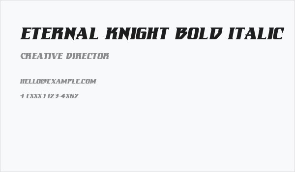 Eternal Knight Bold Italic Business Card