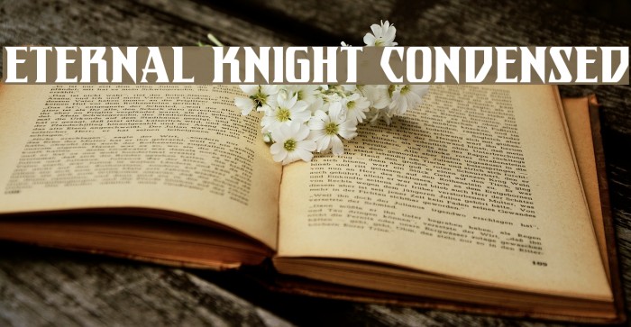 Eternal Knight Condensed Font examples