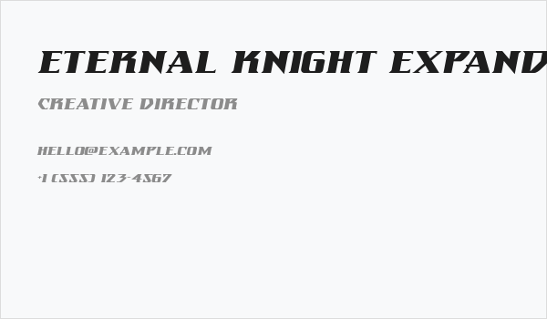 Eternal Knight Expanded Italic Business Card