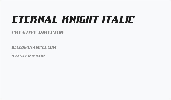 Eternal Knight Italic Business Card