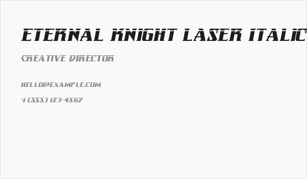 Eternal Knight Laser Italic Business Card