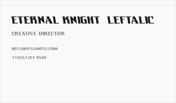 Eternal Knight  Leftalic Business Card