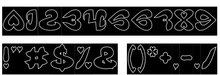 Eternal Love-Hollow-inverse Font OTHER CHARS