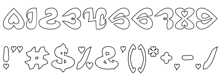 Eternal Love-Hollow Font OTHER CHARS