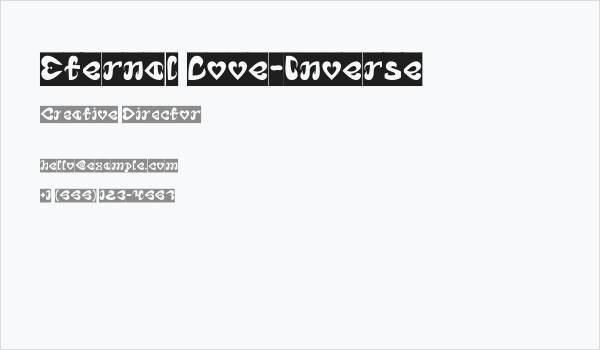 Eternal Love-Inverse Business Card