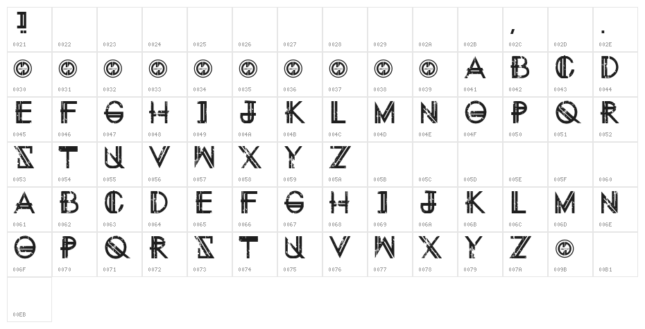 Eternity Tomorrow Regular Character Map