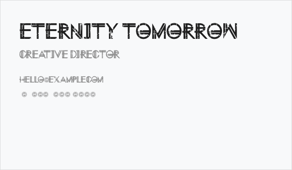 Eternity Tomorrow Business Card