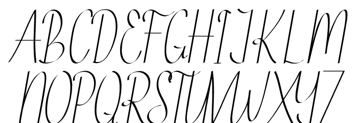 Ethelyne Demo Italic Font OTHER CHARS
