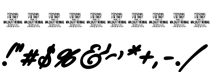 Ethernal Bold PERSONAL USE フォント その他の文字