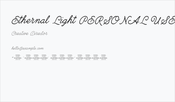 Ethernal Light PERSONAL USE Business Card