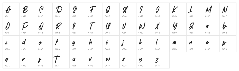 Ethernalize Free Regular Character Map