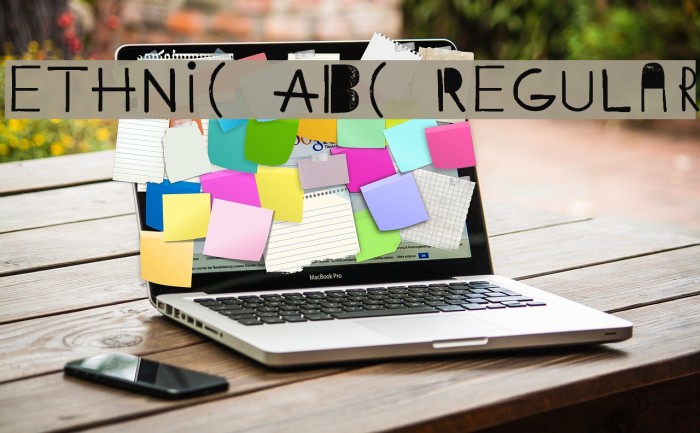Ethnic ABC Regular Font examples