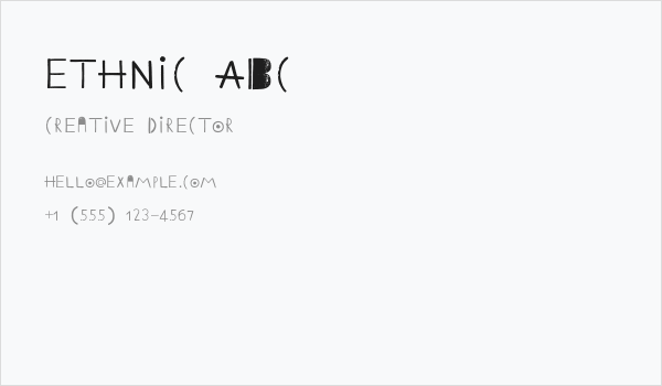 Ethnic ABC Business Card