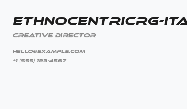 EthnocentricRg-Italic Business Card