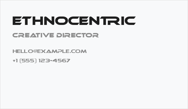Ethnocentric Business Card