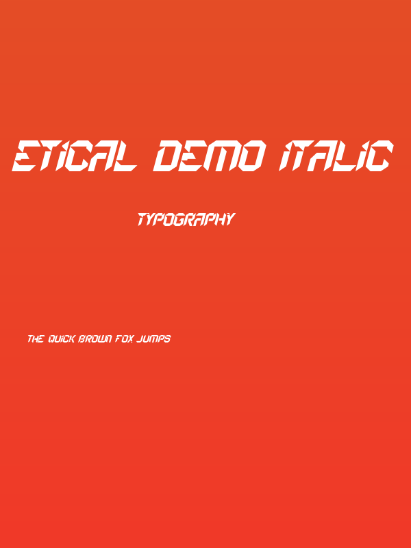 Etical Demo Italic Poster