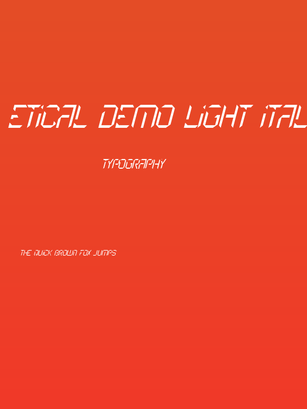 Etical Demo Light Italic Poster