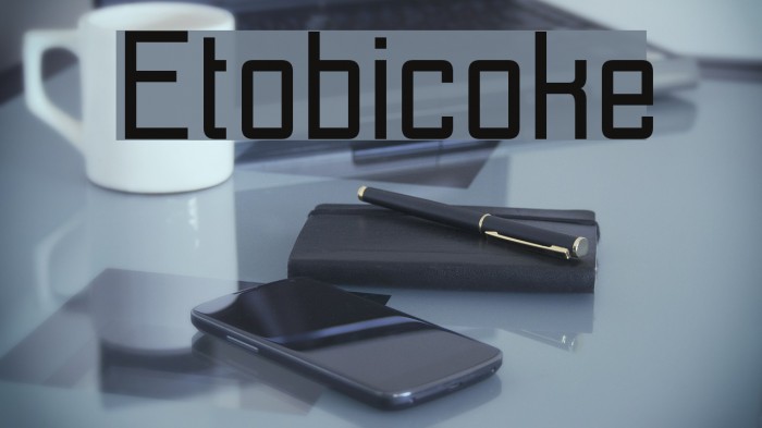 Etobicoke Font examples