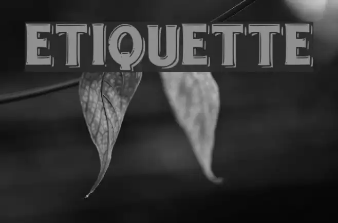 etiquette Font examples