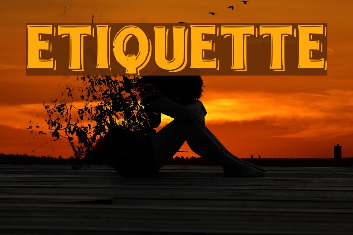etiquette Font examples