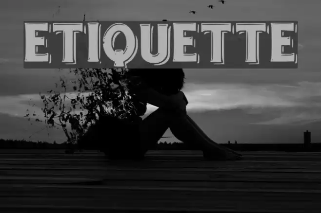 etiquette Font examples