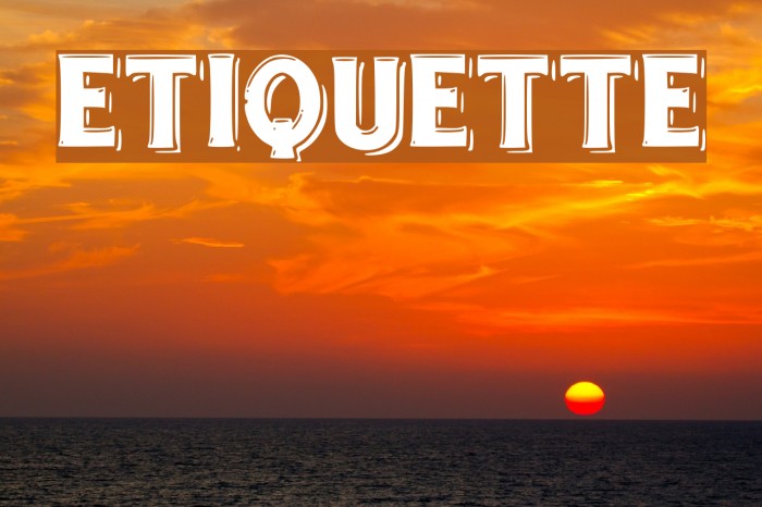 etiquette Font examples