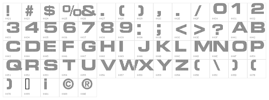 EURONEW   Normal Character Map