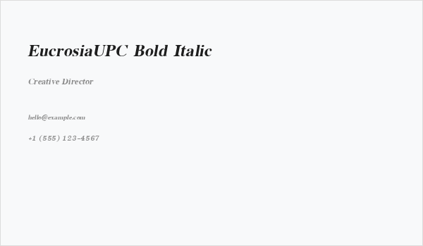 EucrosiaUPC Bold Italic Business Card