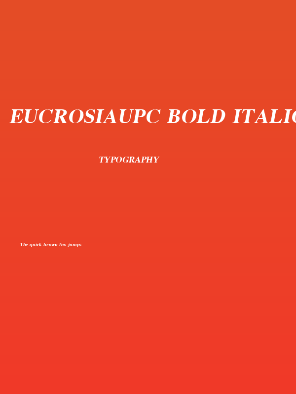 EucrosiaUPC Bold Italic Poster