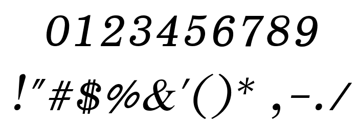 EucrosiaUPC Italic Font OTHER CHARS