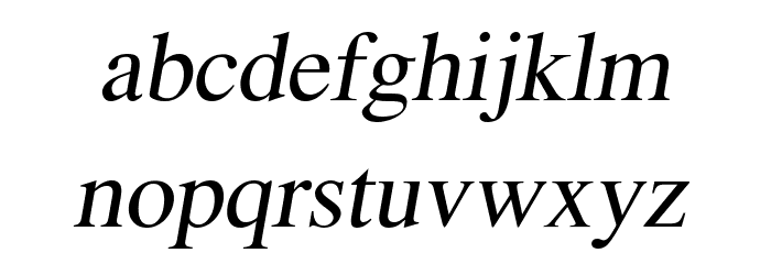 EucrosiaUPC Italic Font LOWERCASE