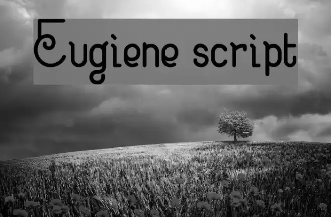 Eugiene script Font examples