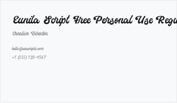 Eunila Script Free Personal Use Regular Business Card