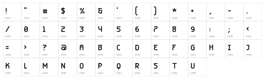 Eunuch Standard Character Map