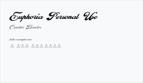 Euphoria Personal Use Business Card